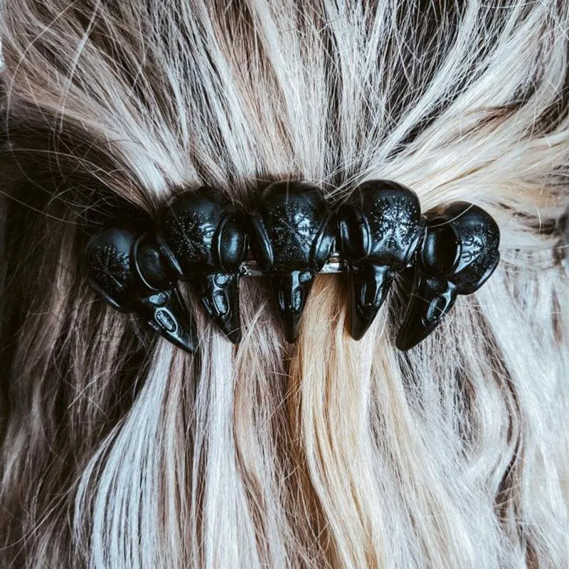 Unique Viking Black Oversized Crow Hair Clip