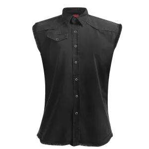 URBAN FASHION - Sleeveless Worker Shirt Black