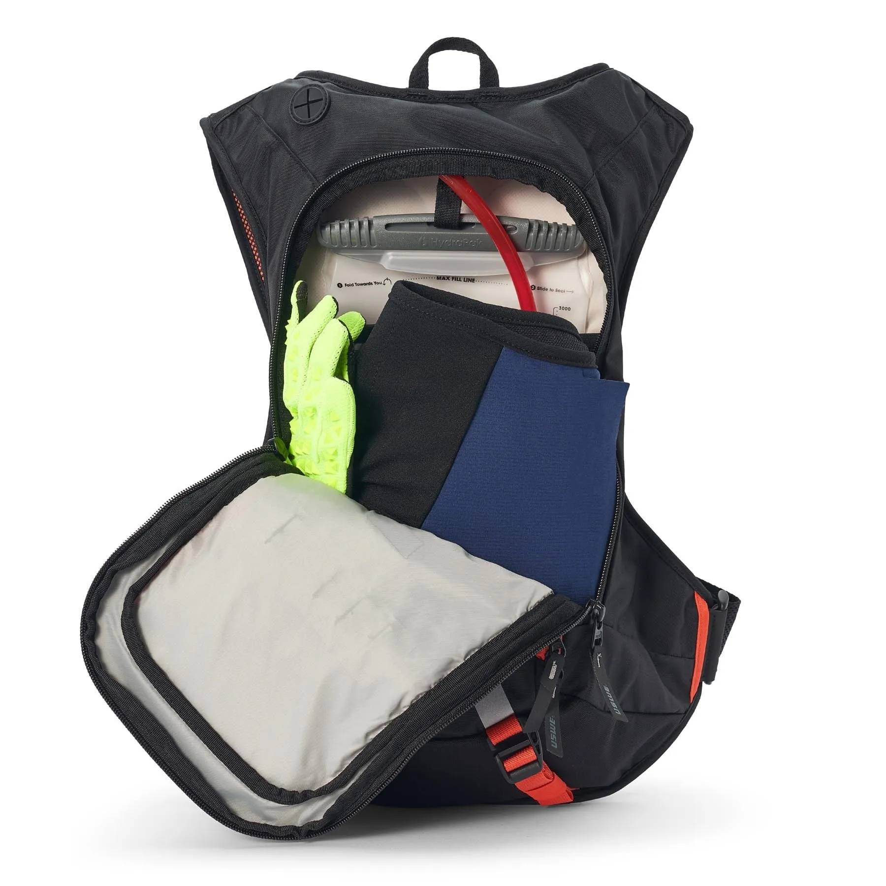 USWE MOTO Hydro 12L Hydration System Backpack - Black/Factory Orange