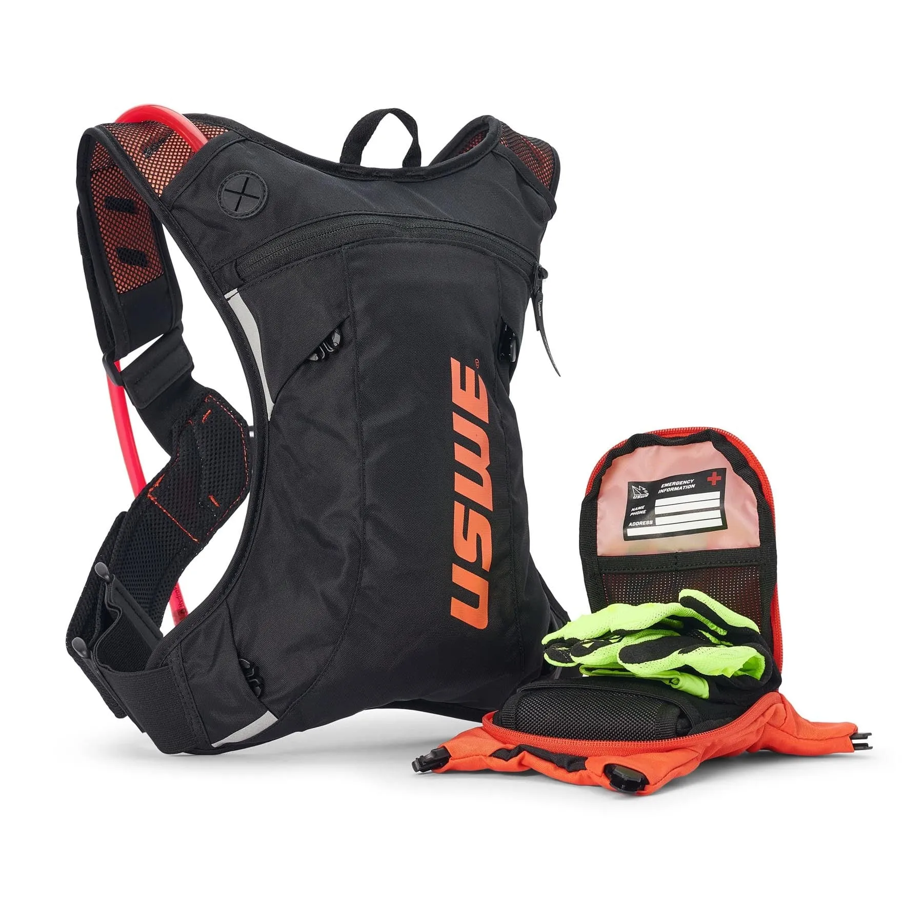 USWE MOTO Hydro 3L Hydration System Backpack - Black/Factory Orange