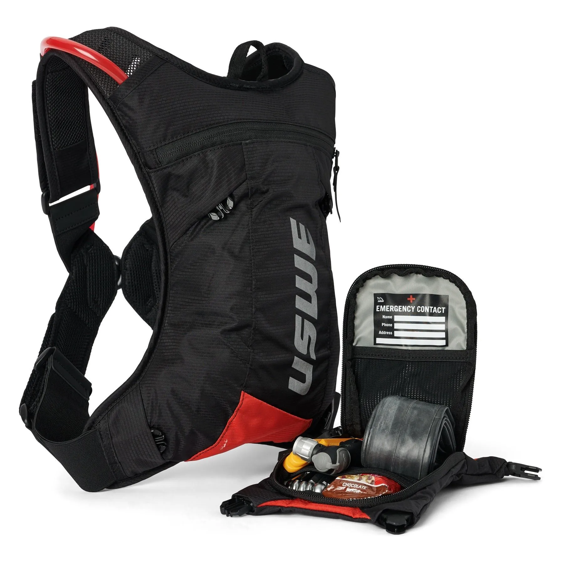 USWE MTB Hydro 3L Hydration System Backpack - Black/Red