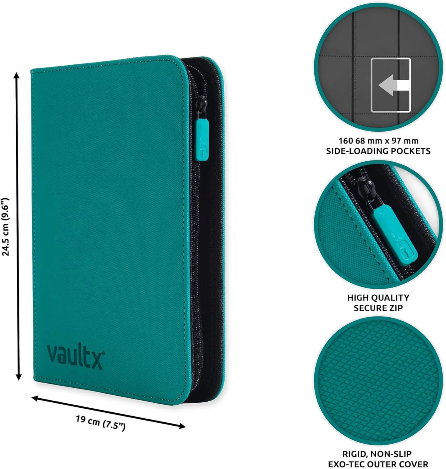 Vault X Premium Exo-Tec® Zip Binder 4 Pocket Trading Card Album Folder