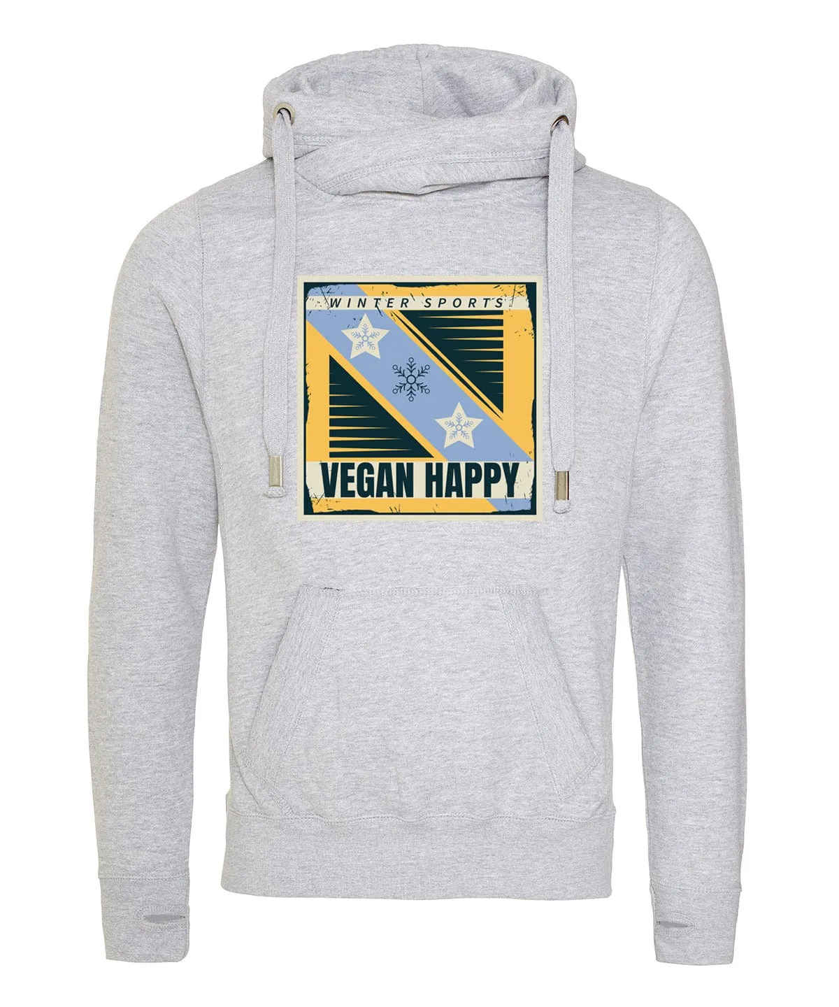 Vegan Unisex Winter Sports Cross Neck Hoodie | Multiple Colours
