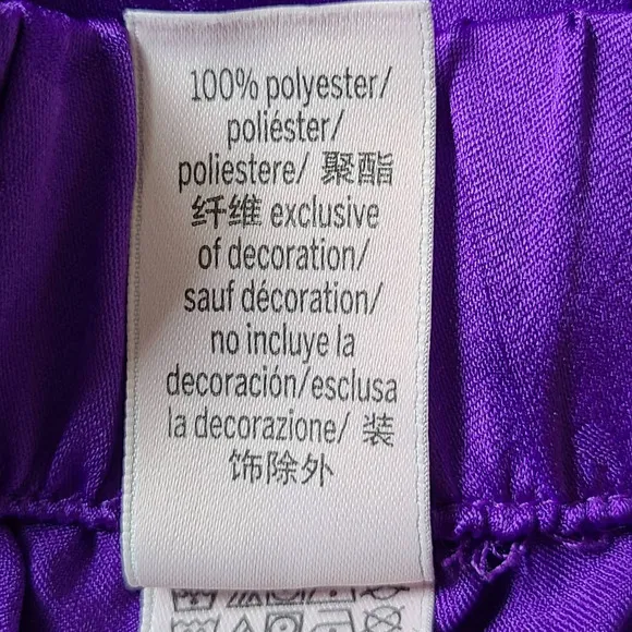 VICTORIA'S SECRET Purple Silky Charmeuse Logo Graphic 2-Piece Set Small Short