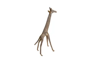 Vintage African Dark Patina Bronze Giraffe