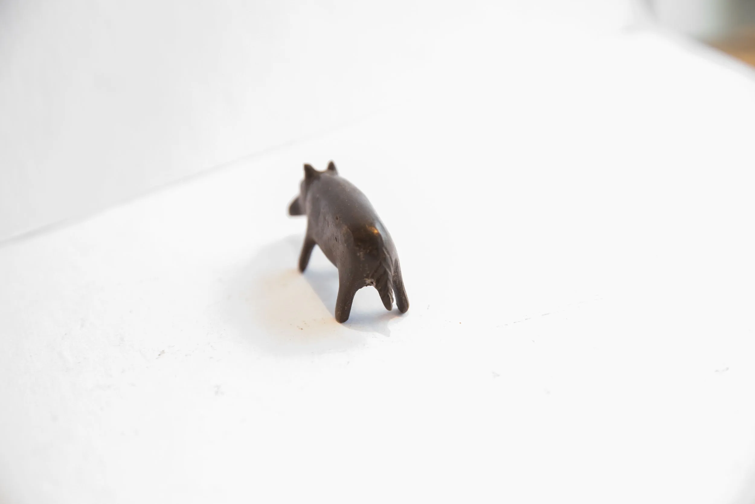 Vintage African Dark Patina Hippo Figurine