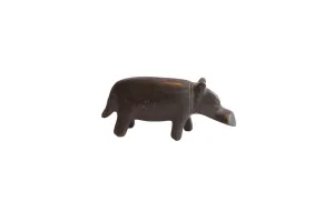 Vintage African Dark Patina Hippo Figurine