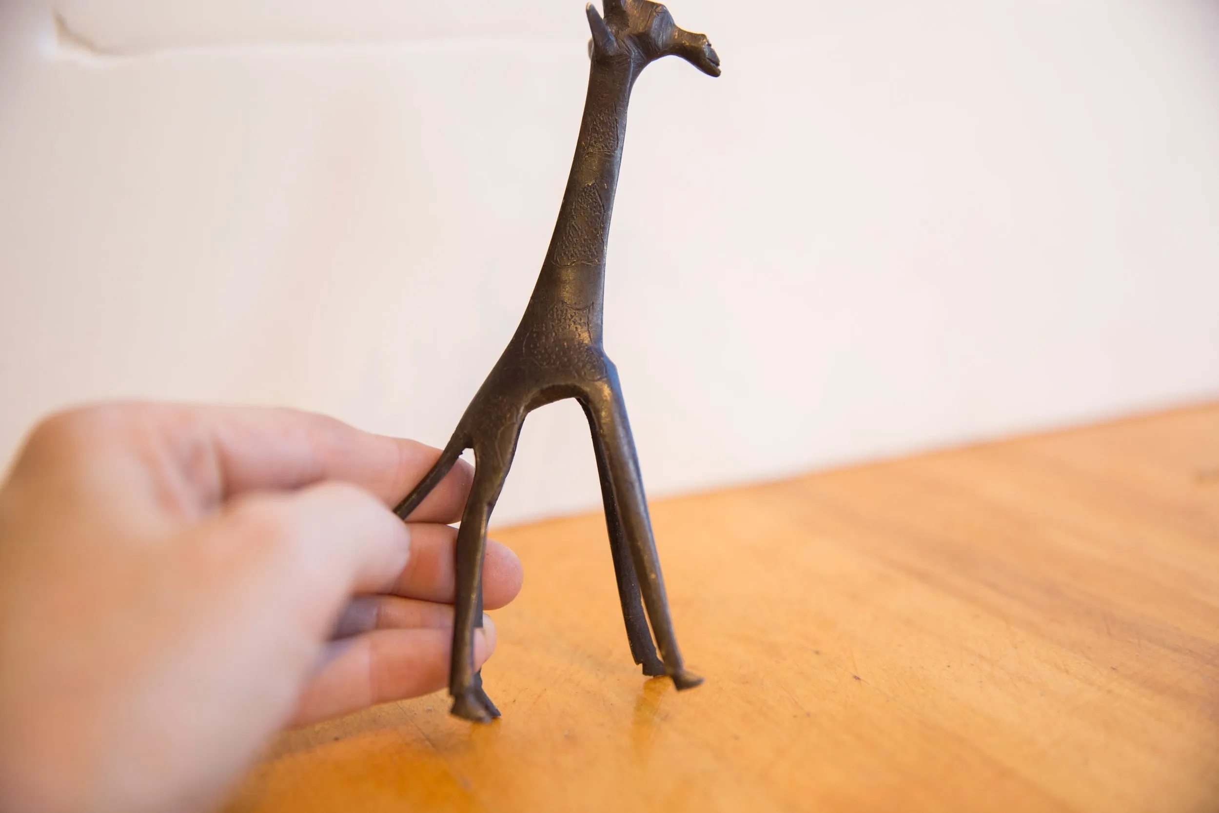 Vintage African Giraffe with Dark Patina