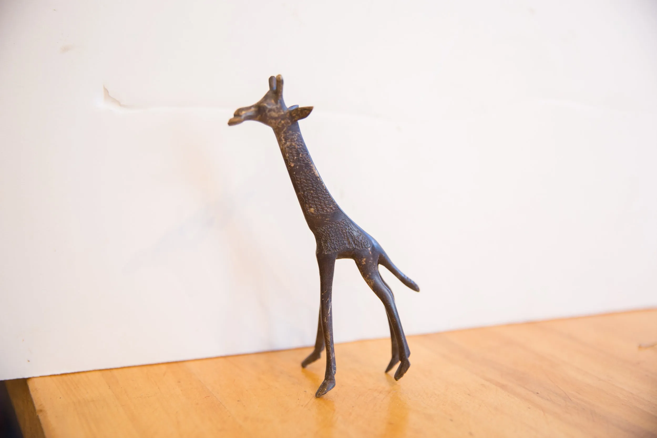 Vintage African Giraffe with Dark Patina