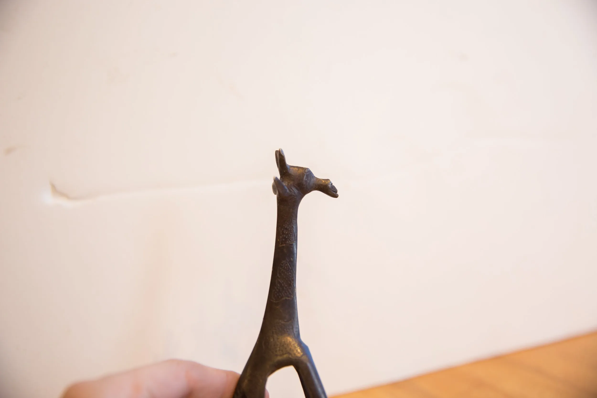 Vintage African Giraffe with Dark Patina