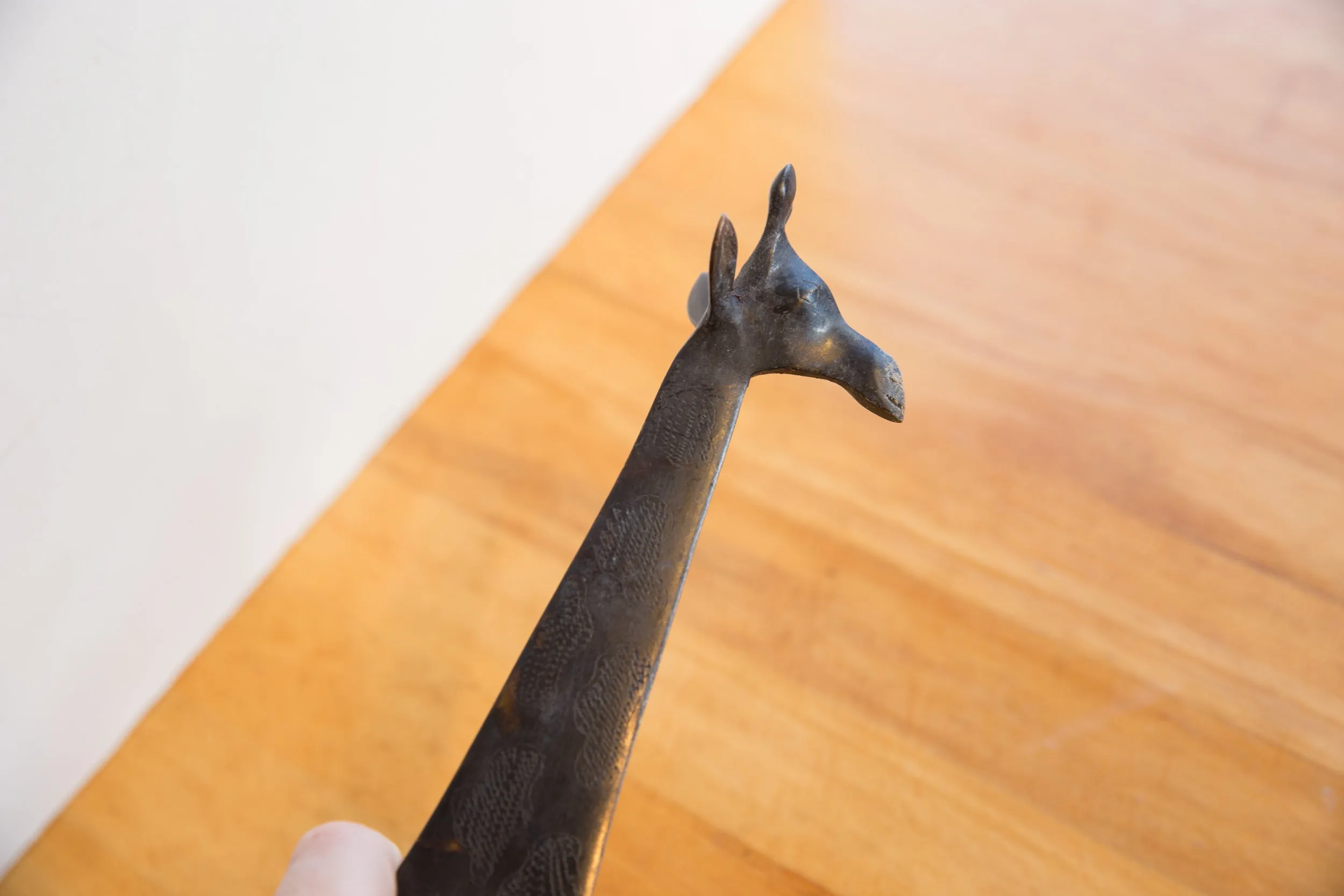 Vintage African Giraffe with Dark Patina