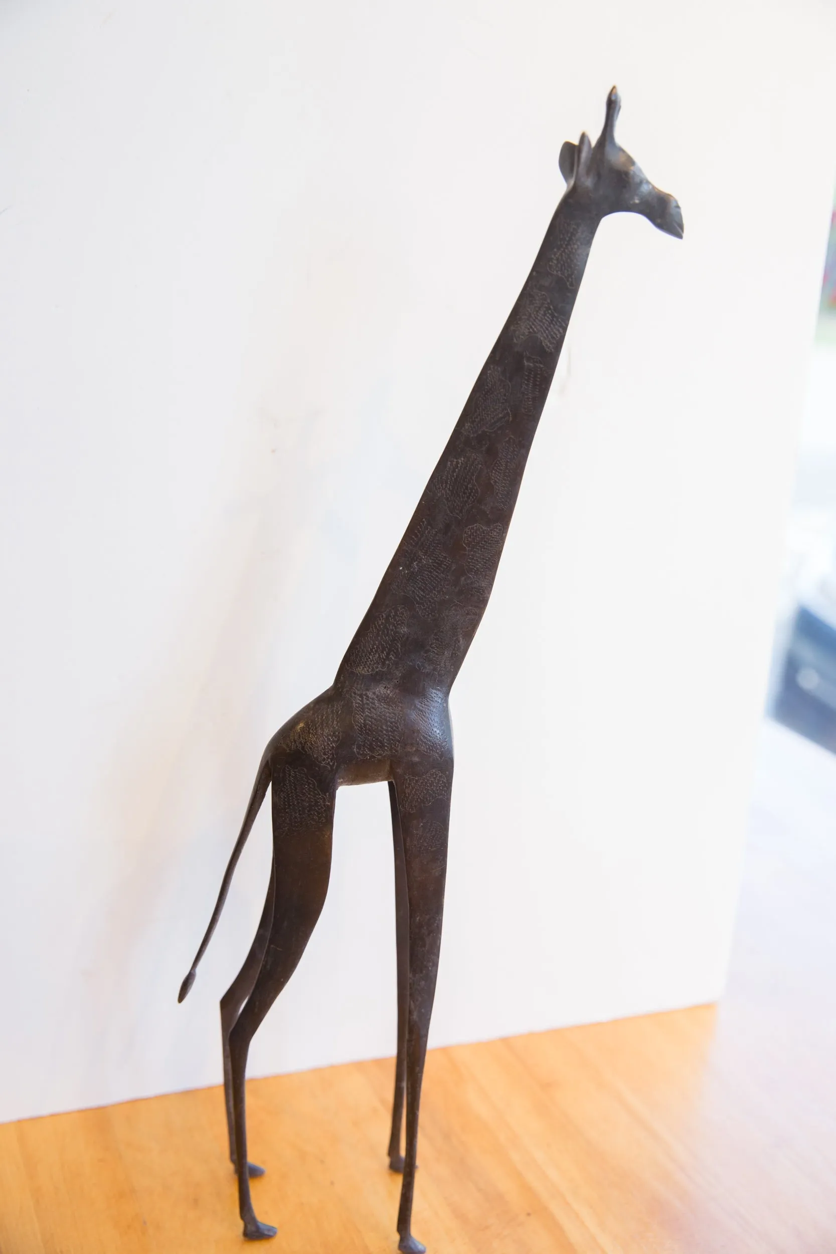 Vintage African Giraffe with Dark Patina