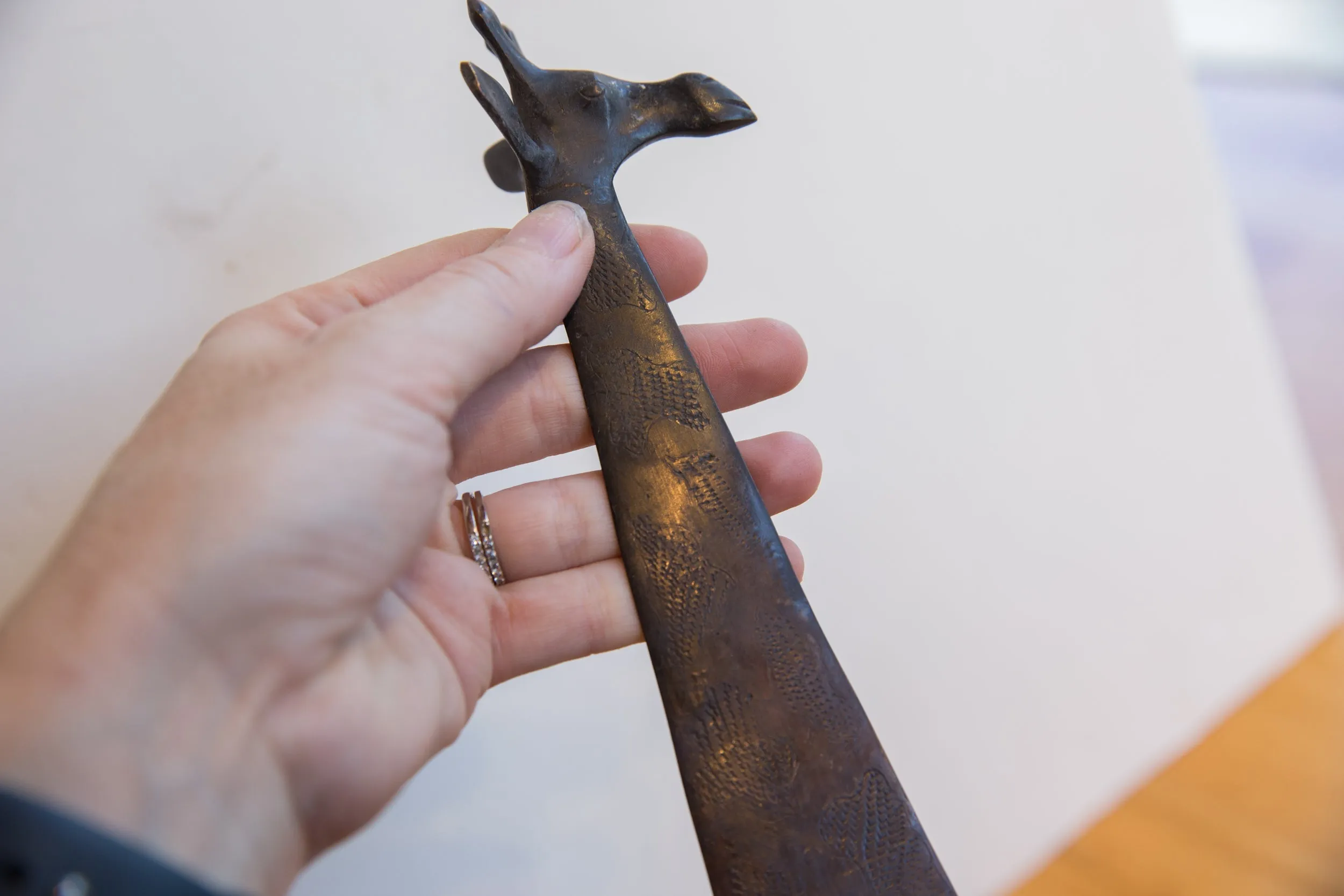 Vintage African Giraffe with Dark Patina