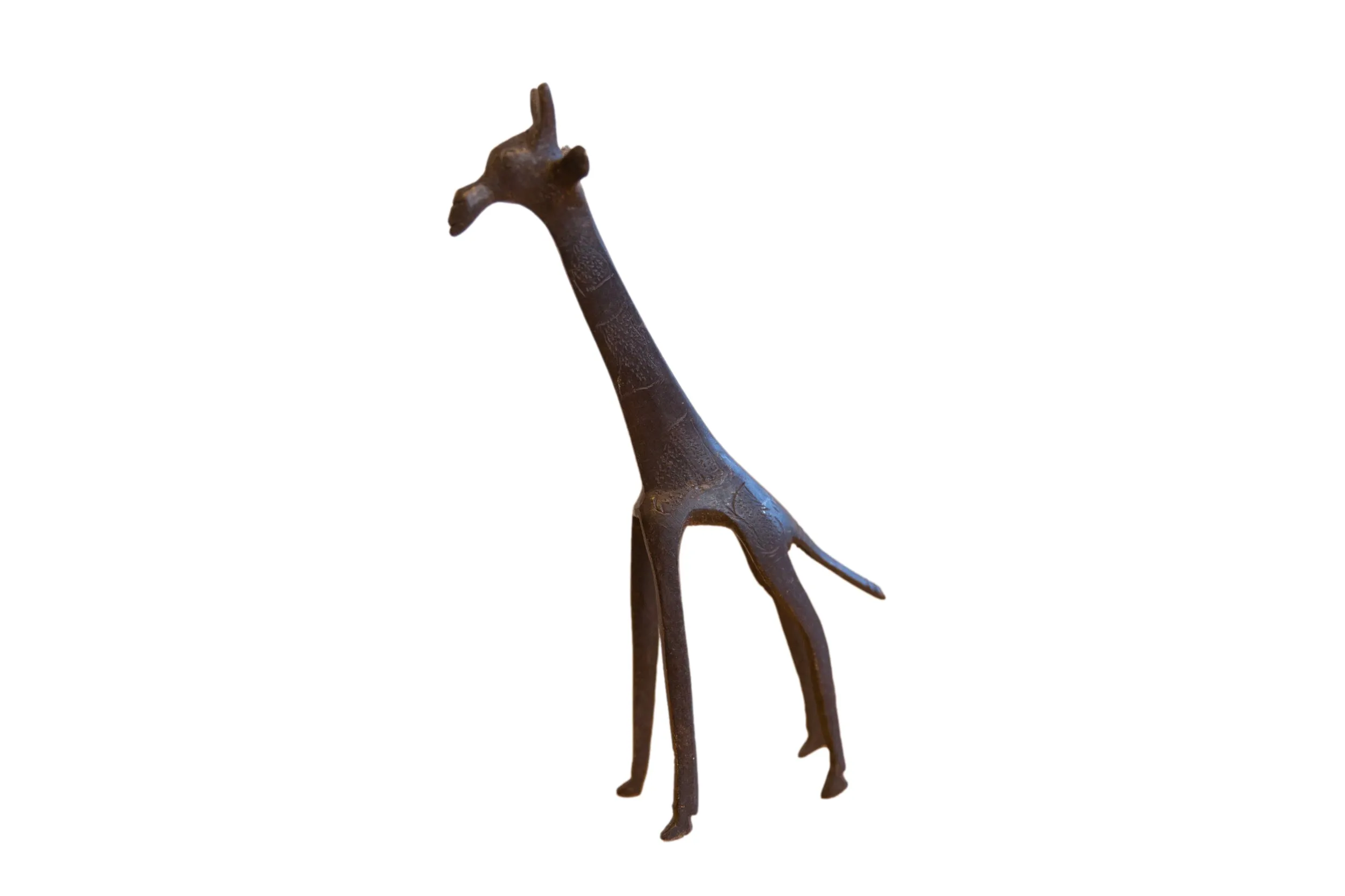 Vintage African Giraffe with Dark Patina