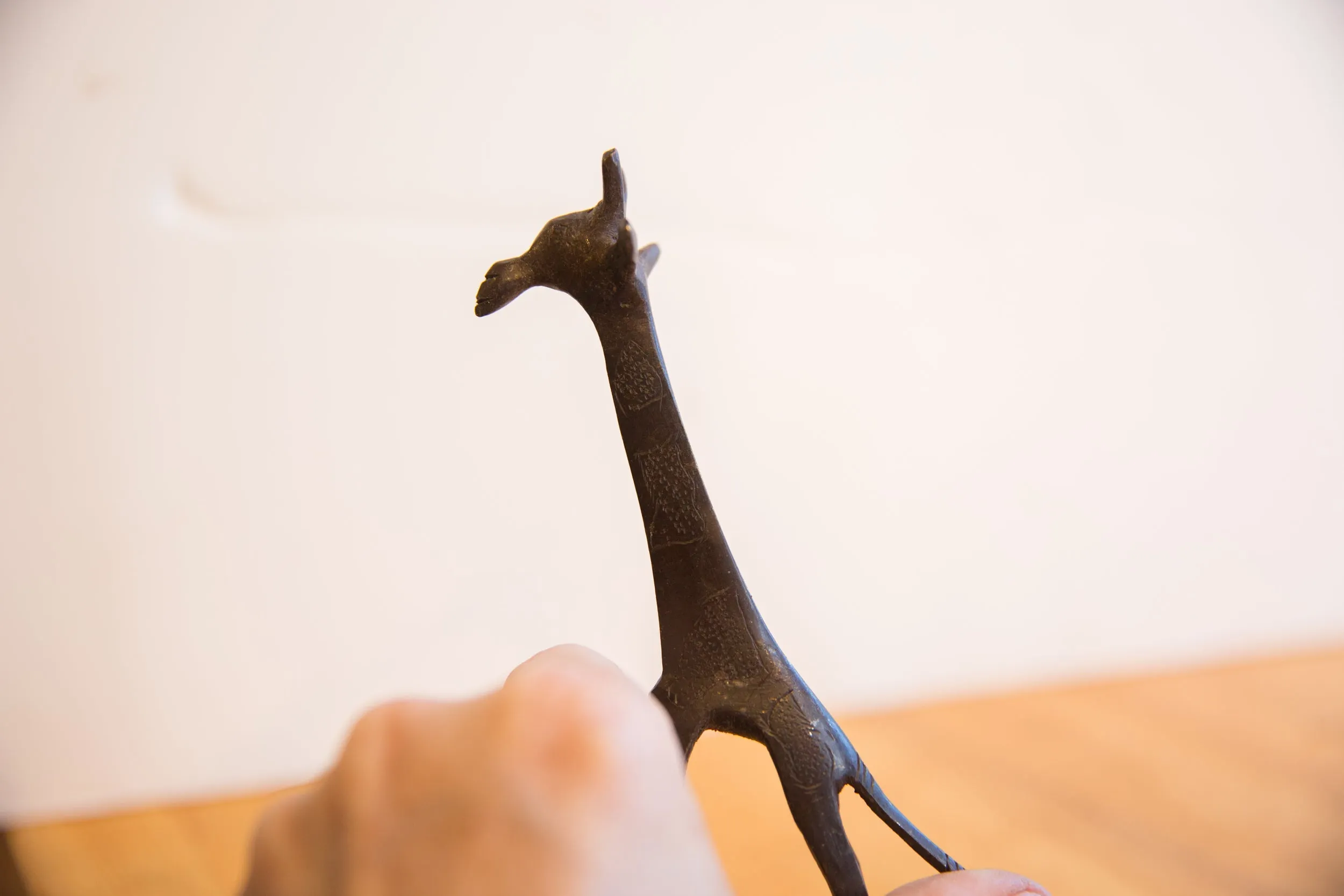 Vintage African Giraffe with Dark Patina