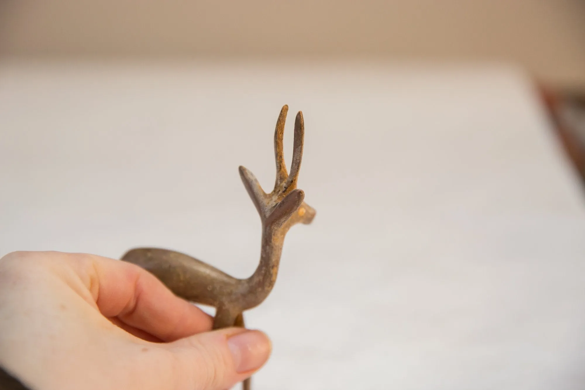 Vintage African Golden Patina Mixed Metal Gazelle