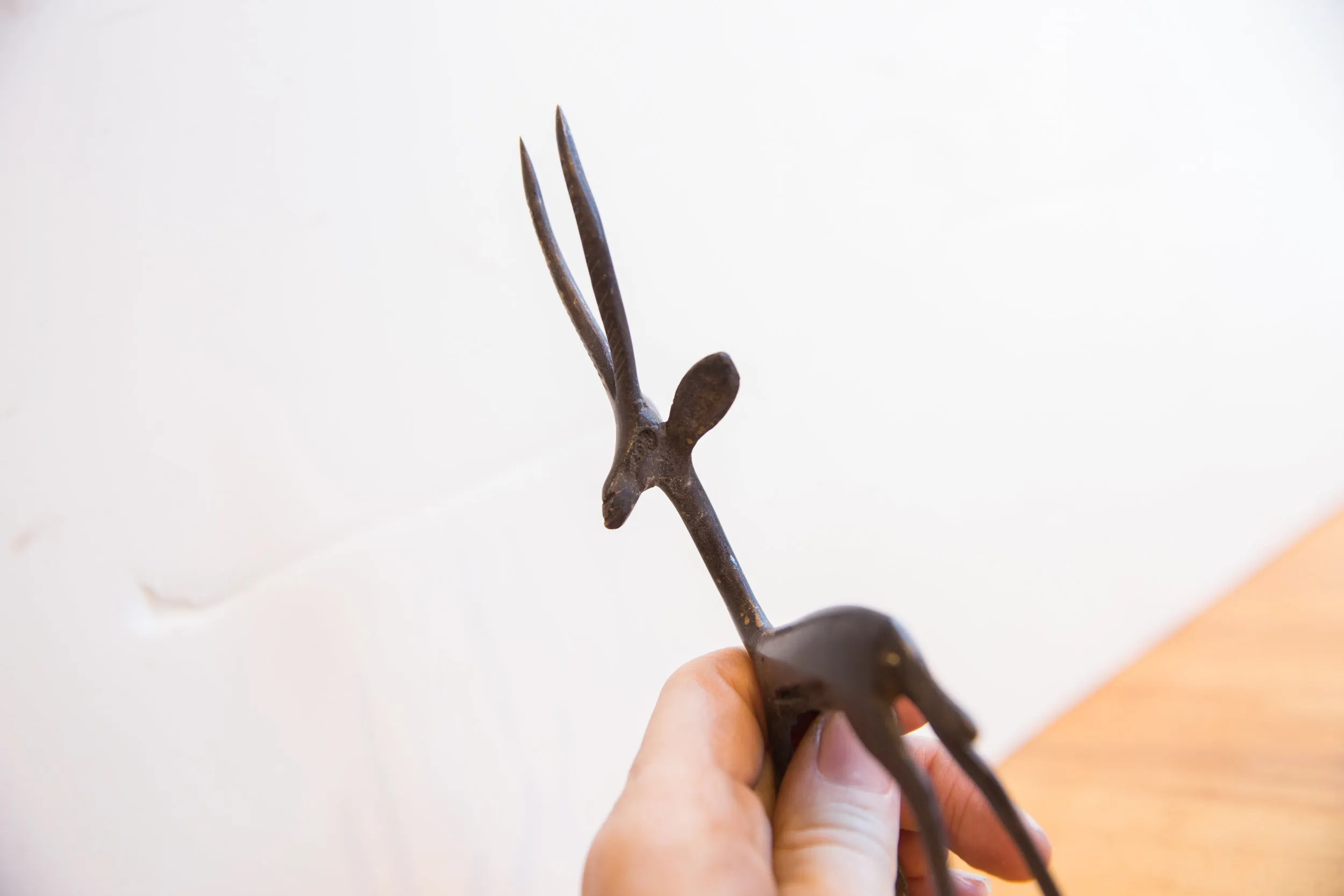 Vintage African Left Facing Gazelle with Dark Patina