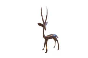 Vintage African Left Facing Gazelle with Dark Patina