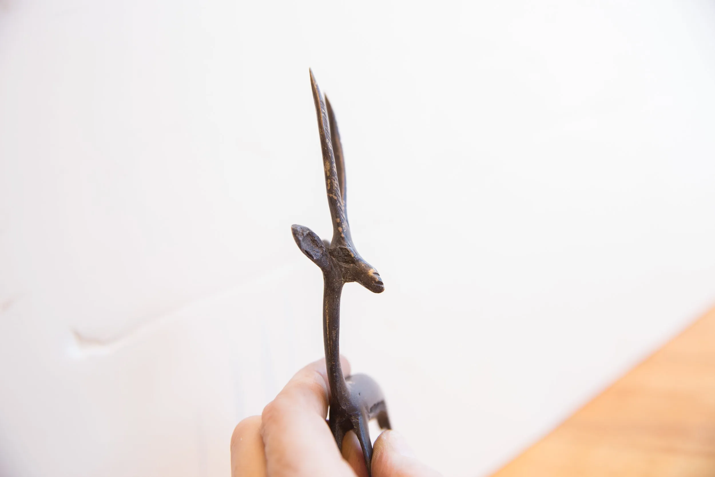 Vintage African Left Facing Gazelle with Dark Patina