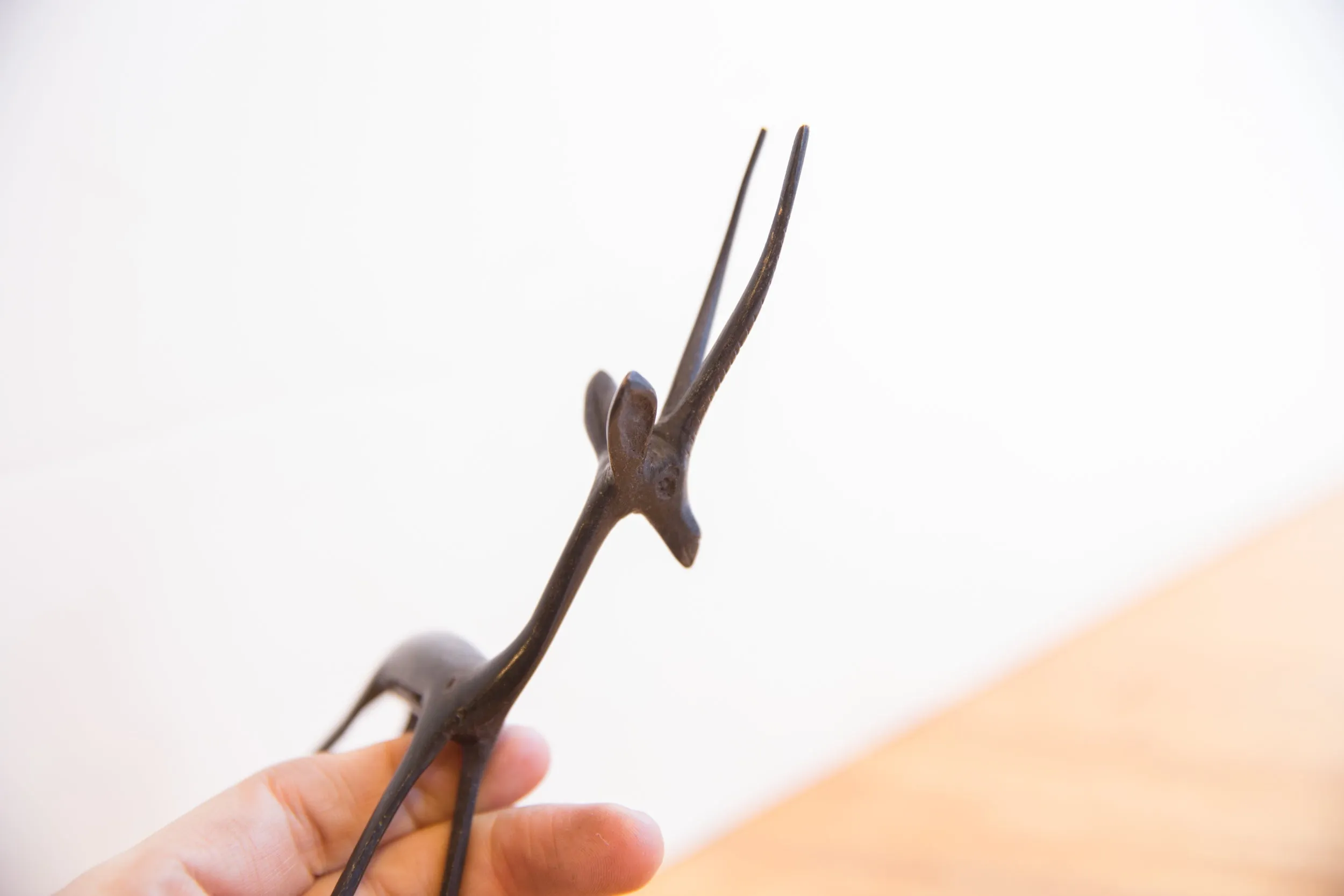 Vintage African Left Facing Gazelle with Dark Patina