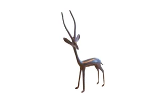Vintage African Left Facing Gazelle with Dark Patina