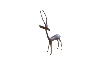 Vintage African Left Facing Gazelle with Dark Patina