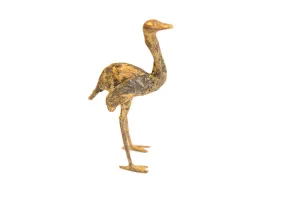 Vintage African Light Patina Bronze Ostrich