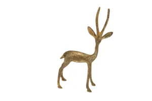 Vintage African Light Patina Turning Gazelle