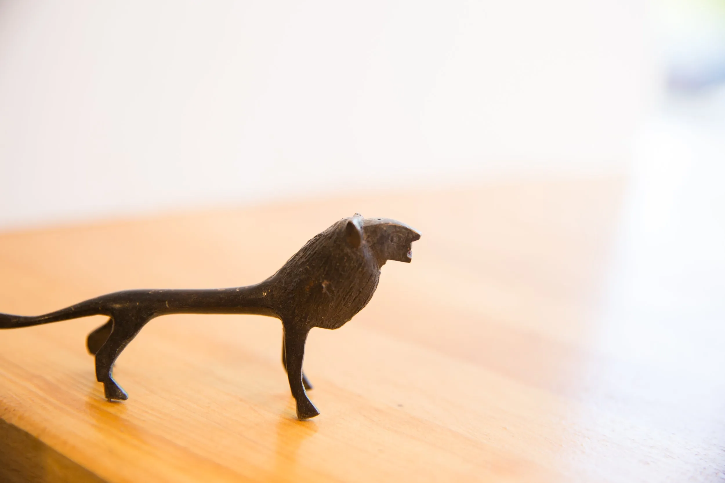 Vintage African Lion with Dark Patina
