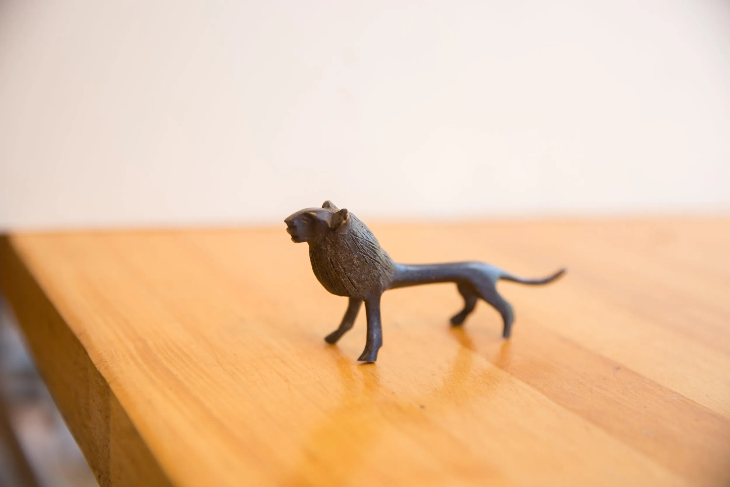 Vintage African Lion with Dark Patina