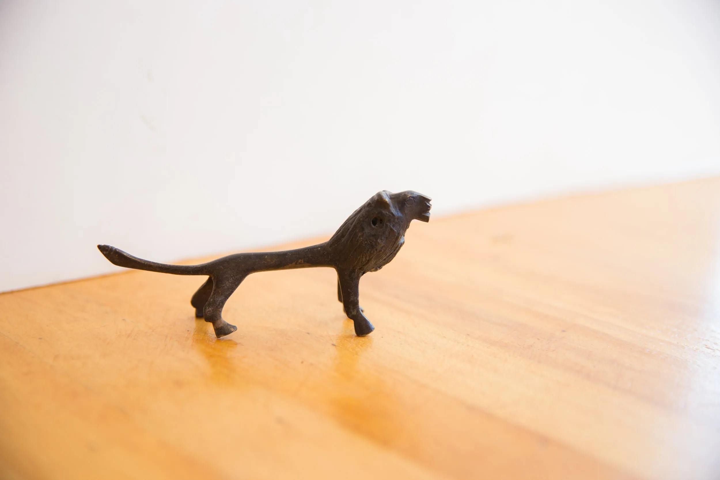 Vintage African Lion with Dark Patina