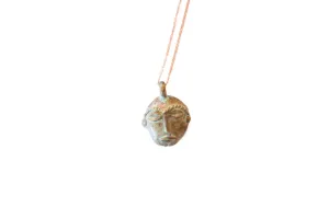 Vintage African Oxidized Head Pendant Necklace