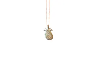 Vintage African Oxidized Pineapple Pendant Necklace