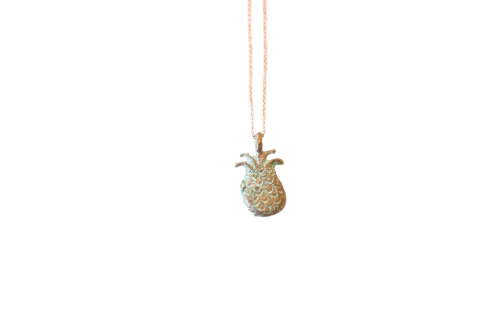 Vintage African Oxidized Pineapple Pendant Necklace