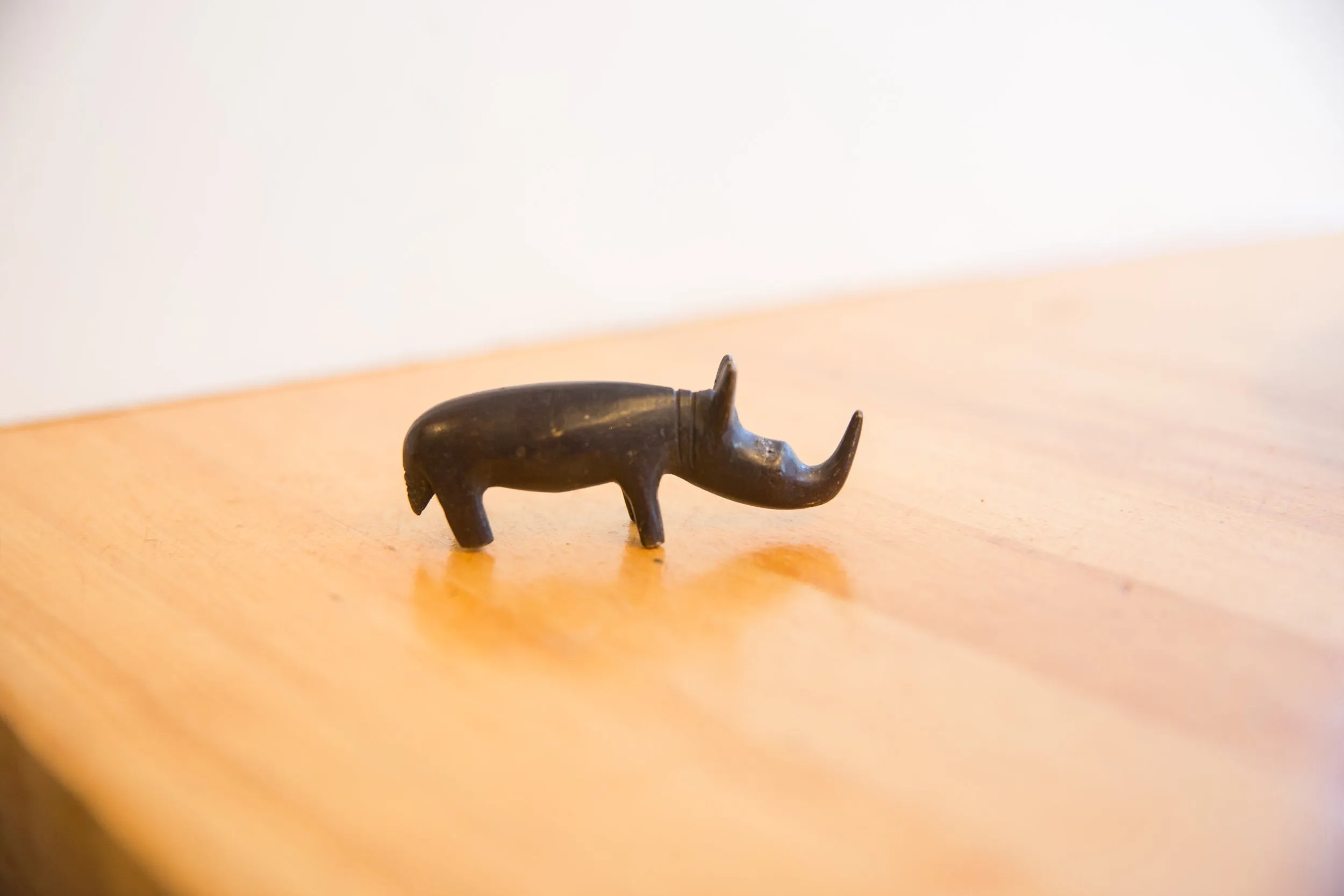 Vintage African Rhino with Dark Patina