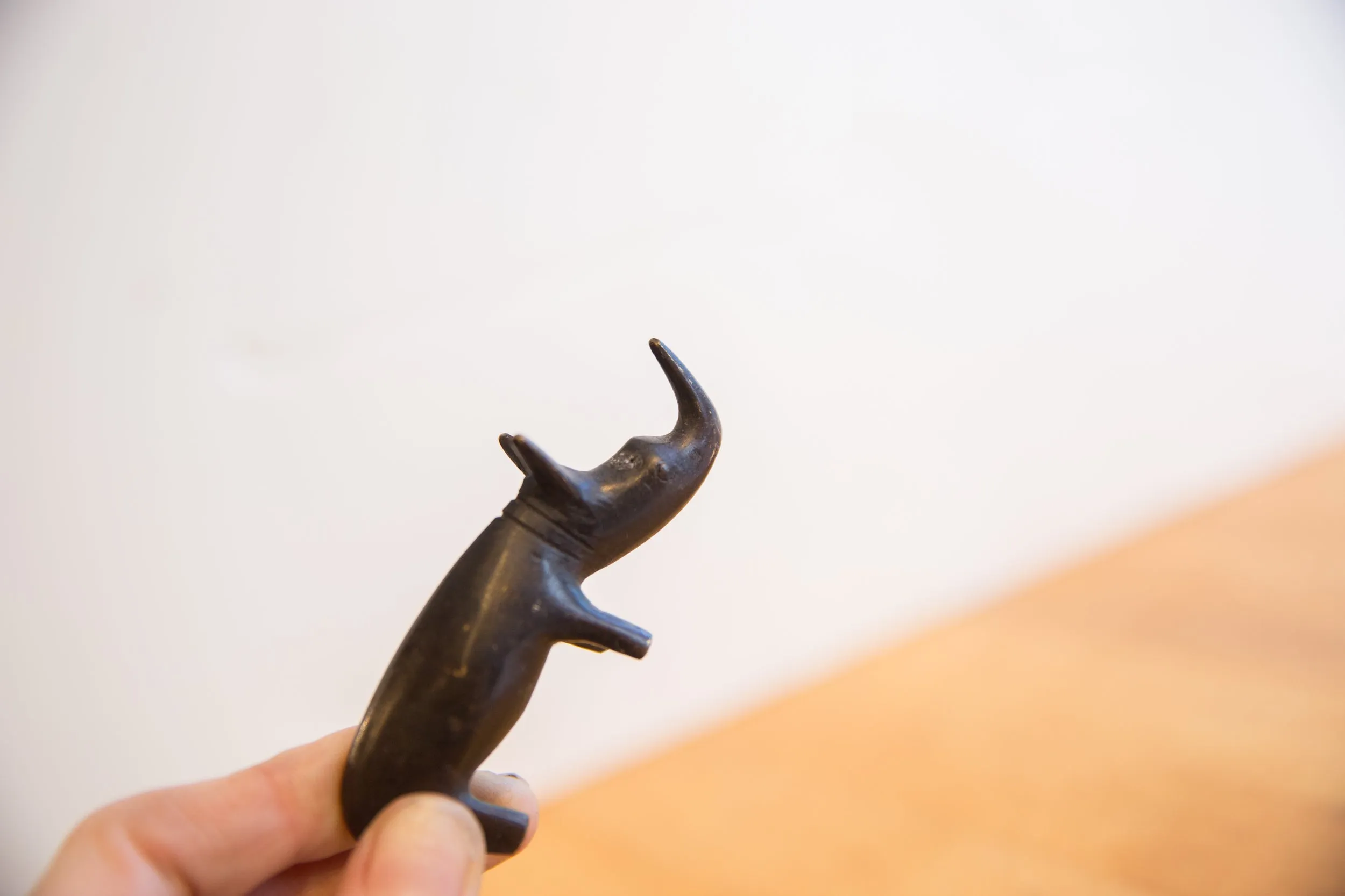 Vintage African Rhino with Dark Patina