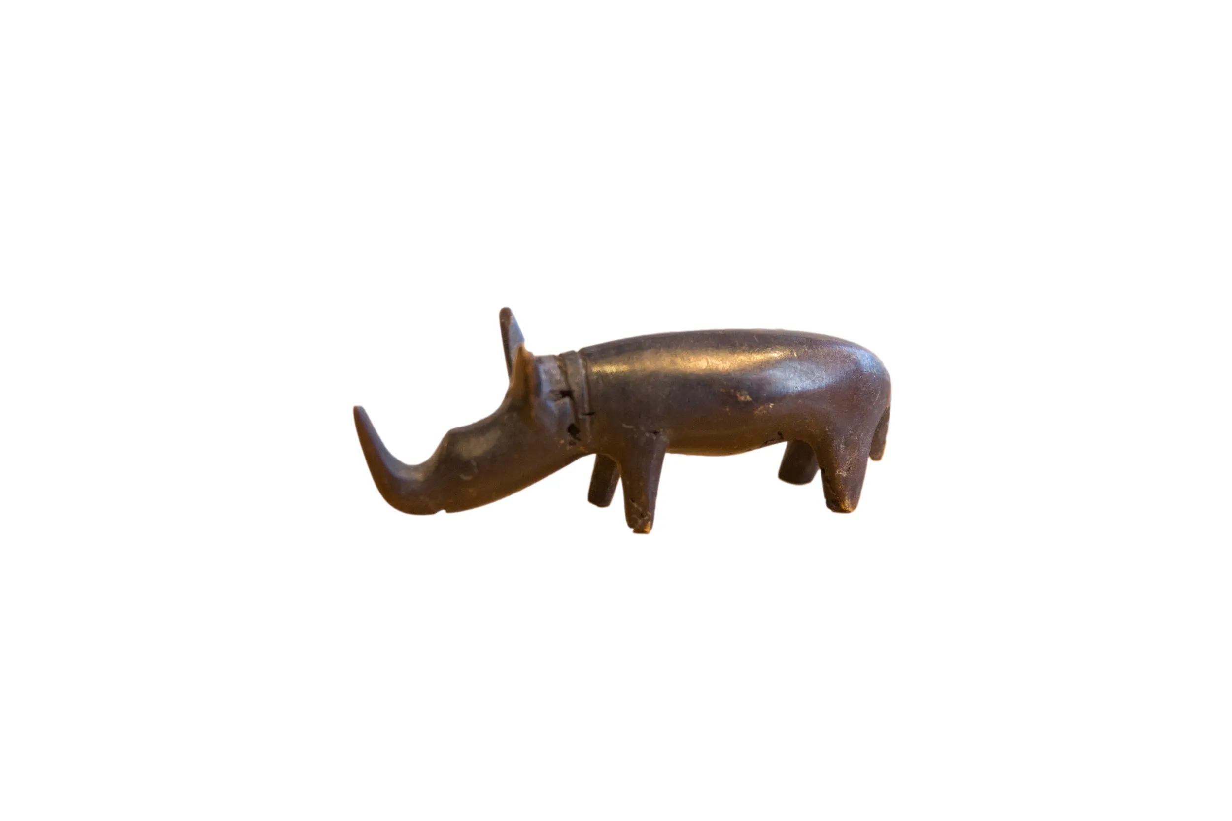 Vintage African Rhino with Dark Patina