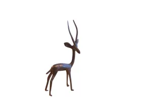 Vintage African Right Facing Gazelle with Dark Patina
