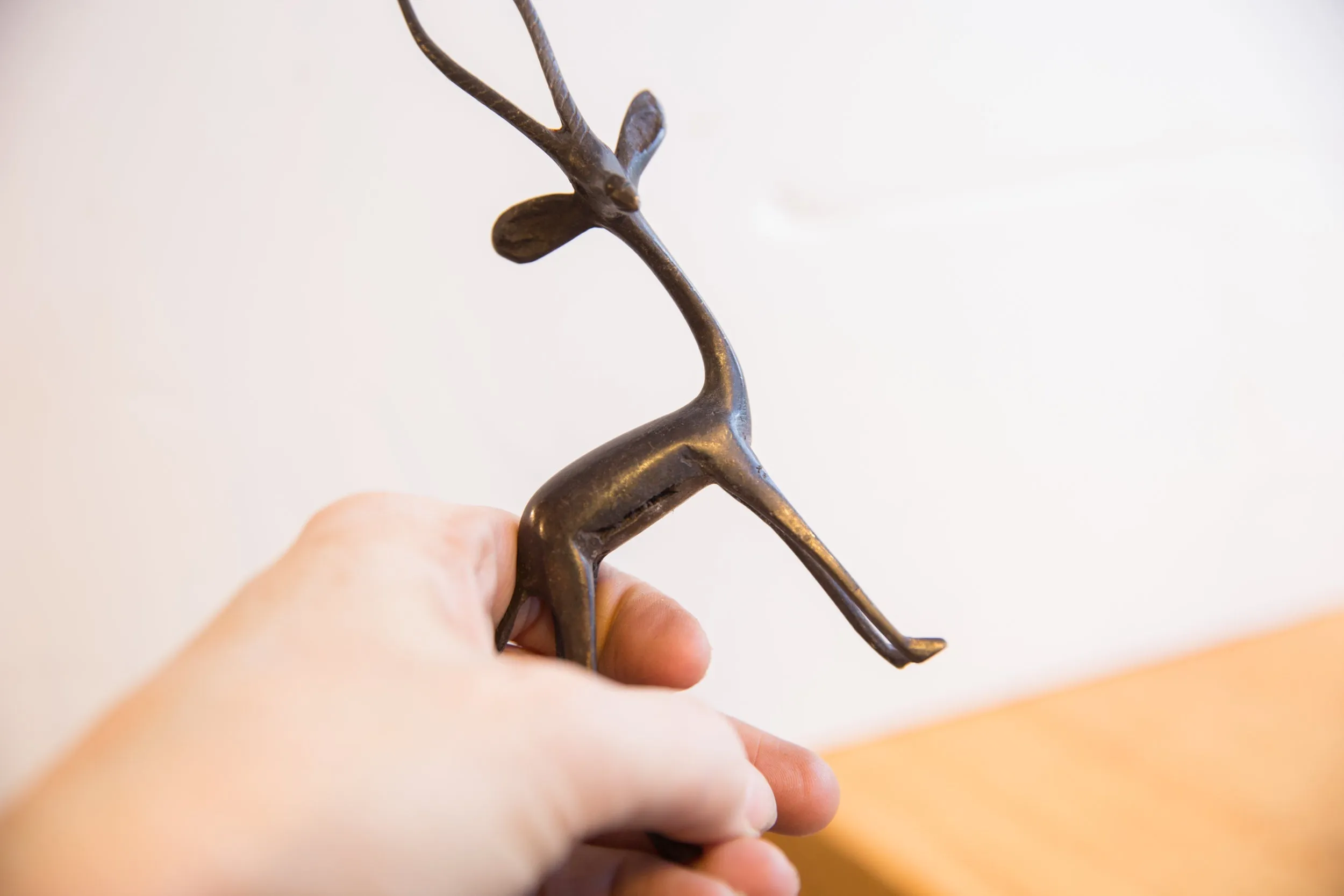 Vintage African Right Facing Gazelle with Dark Patina