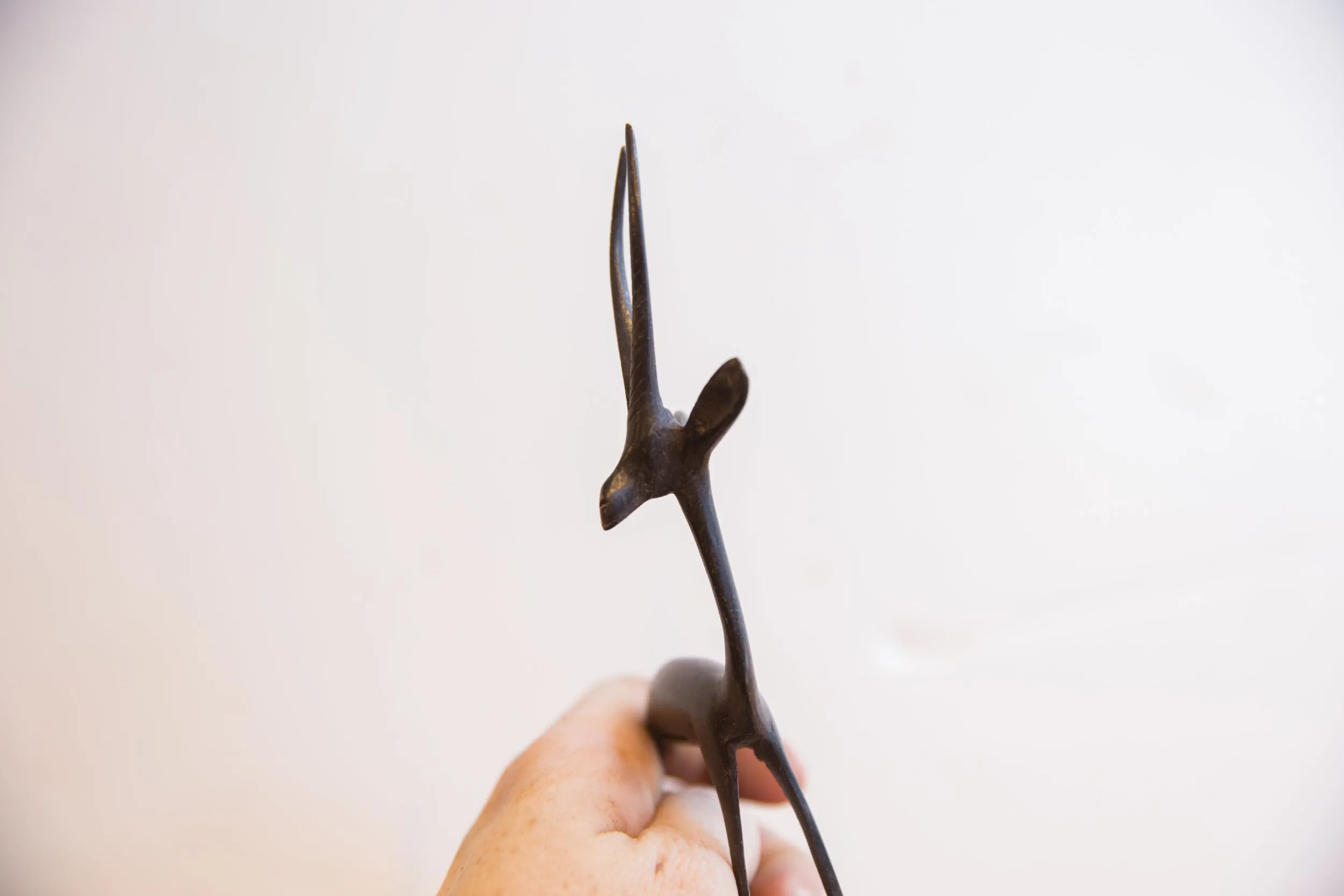 Vintage African Right Facing Gazelle with Dark Patina