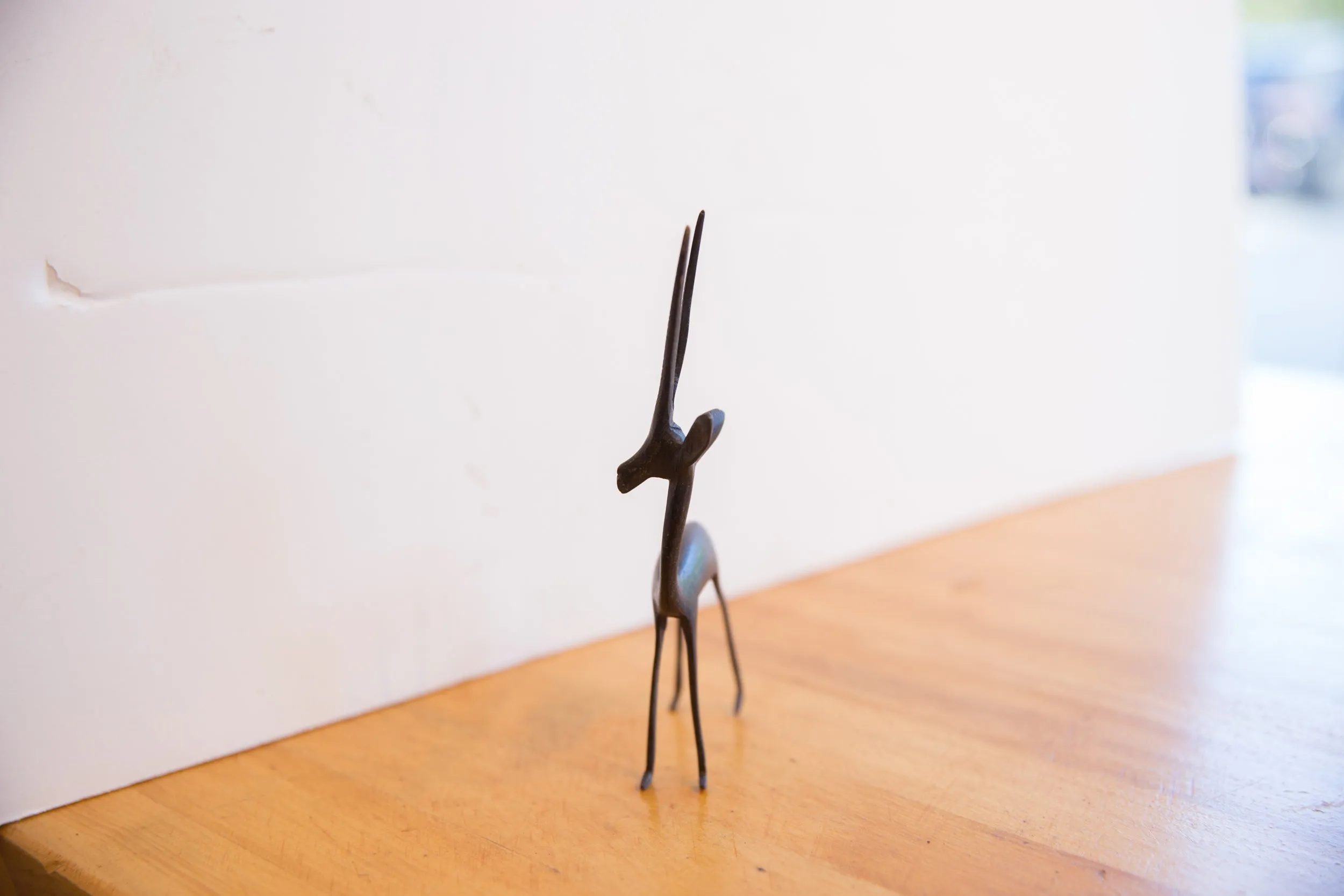 Vintage African Right Facing Gazelle with Dark Patina