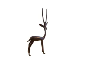Vintage African Right Facing Gazelle with Dark Patina
