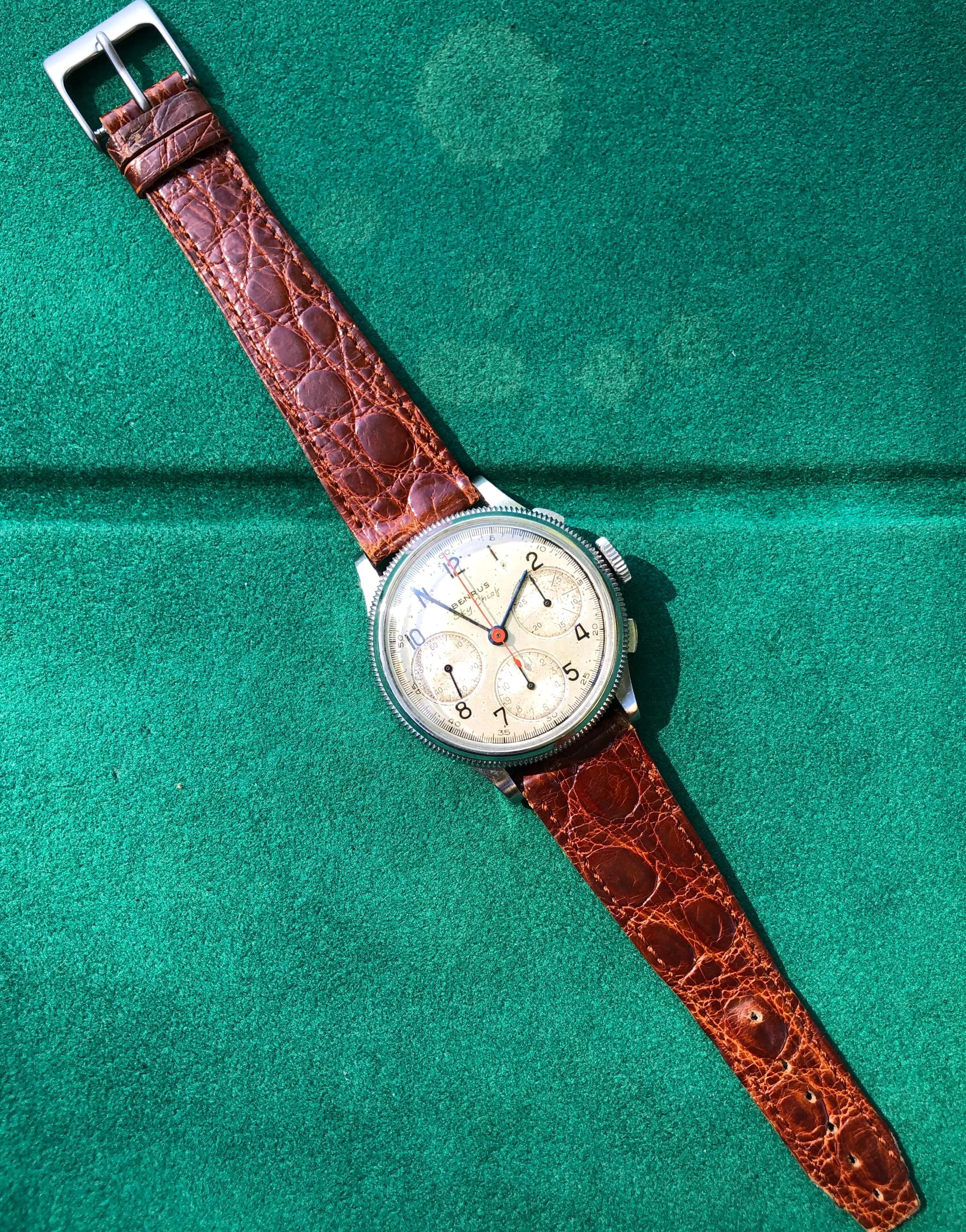 Vintage Benrus Sky Chief Chronograph Valjoux 71 Stainless Steel Wristwatch