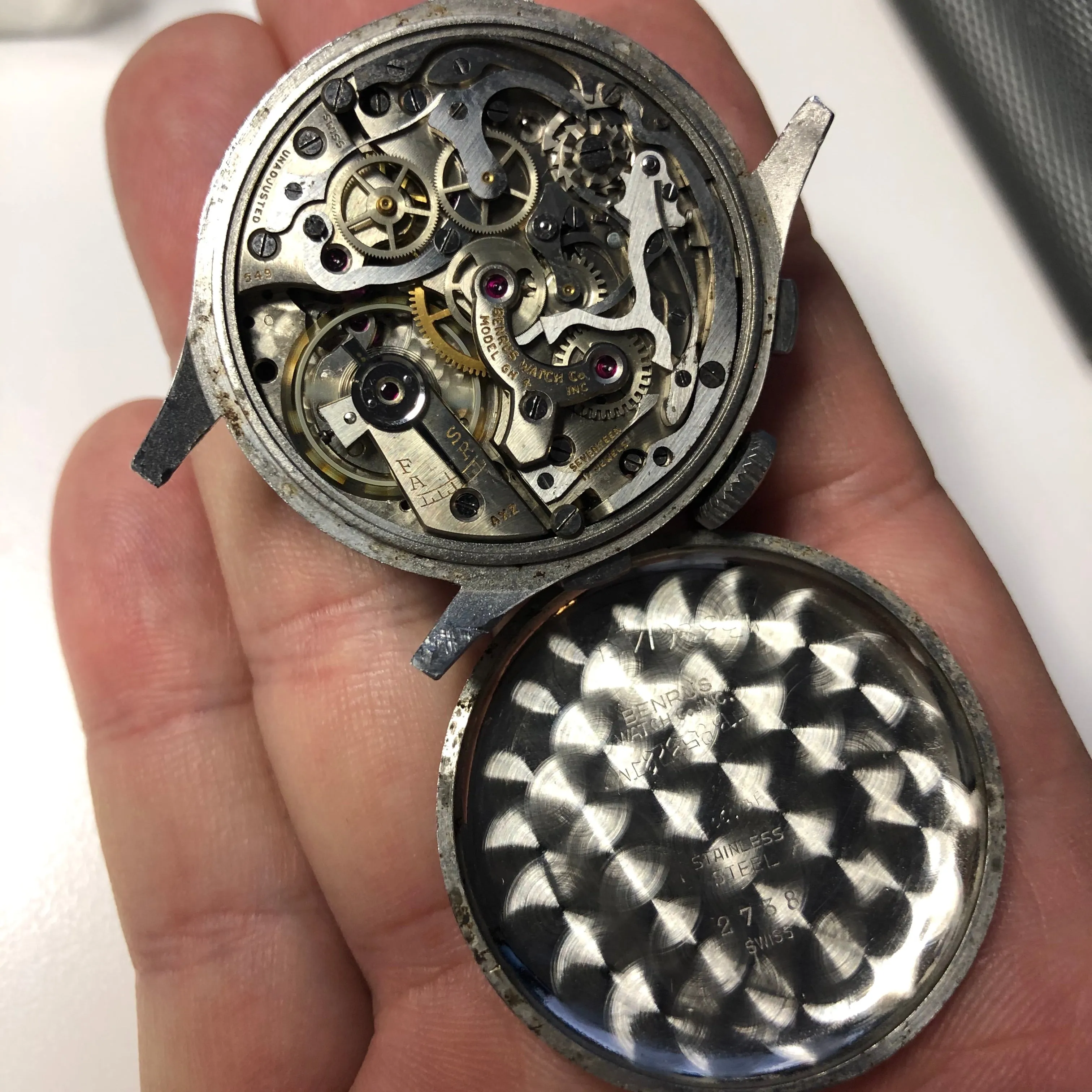 Vintage Benrus Sky Chief Chronograph Valjoux 71 Stainless Steel Wristwatch