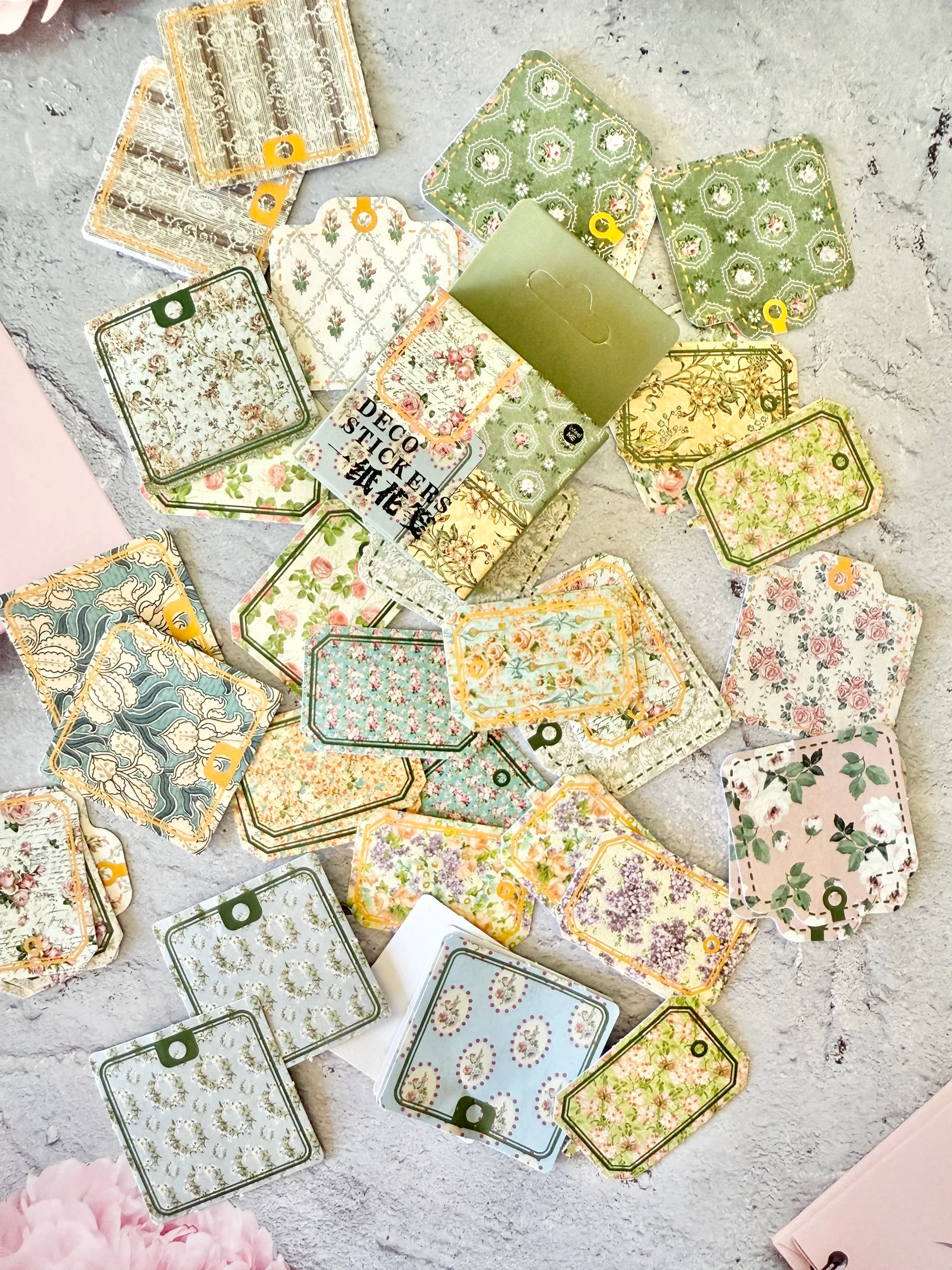 Vintage Floral Die Cut Stickers