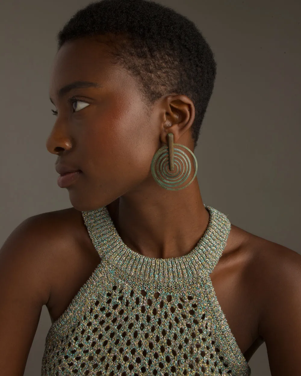 VINTAGE HYPNOTIC PATINA EARRINGS