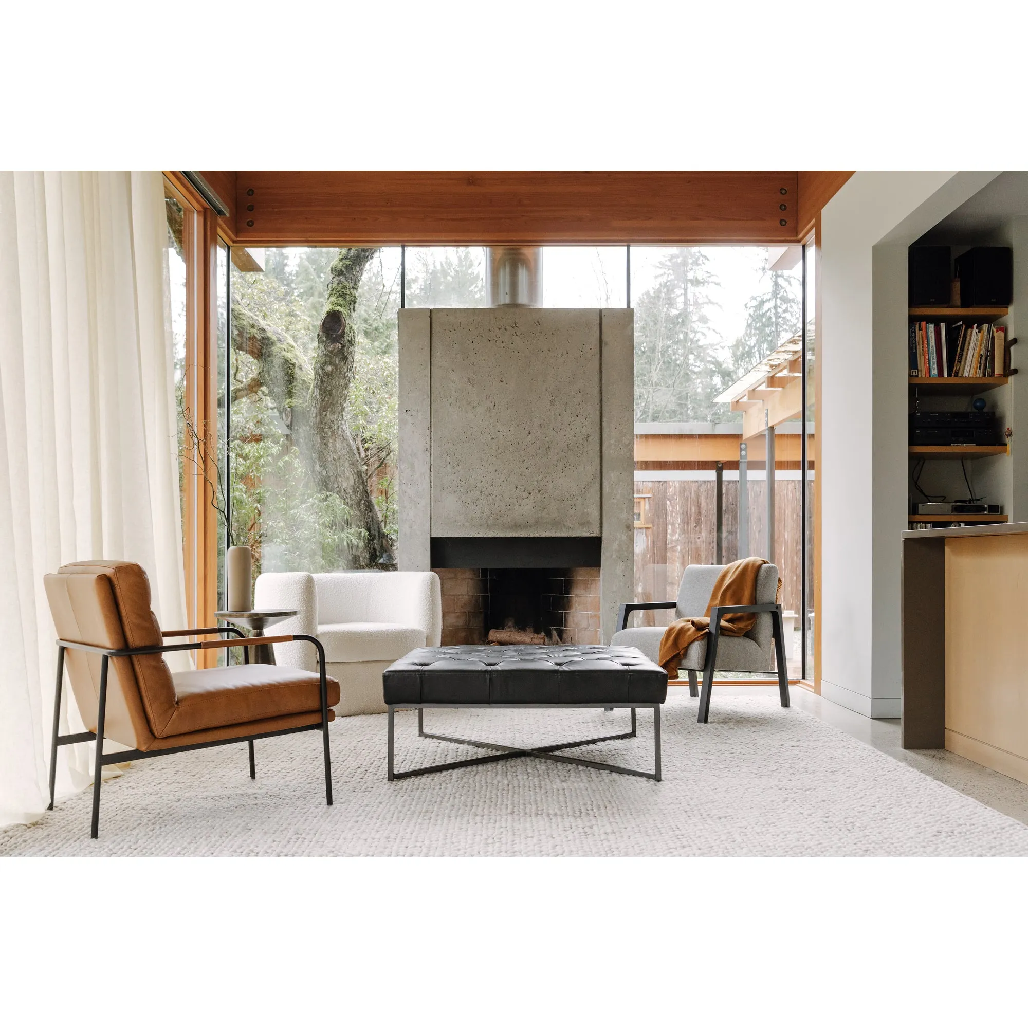 Vintage-Inspired Leather Armchair with Modern Twist