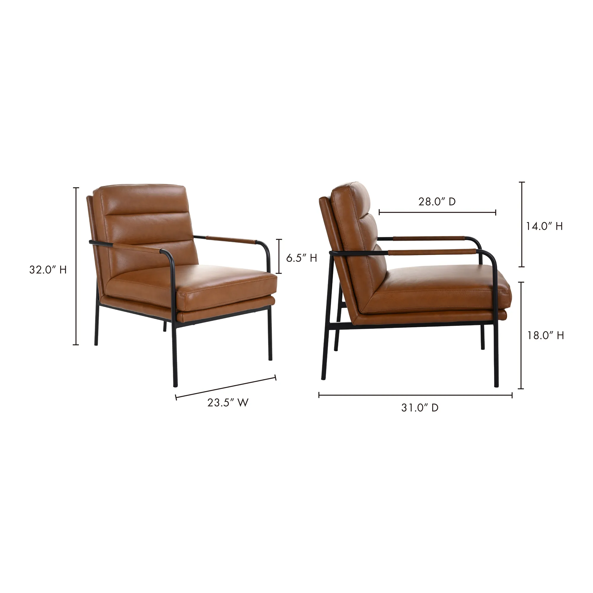 Vintage-Inspired Leather Armchair with Modern Twist