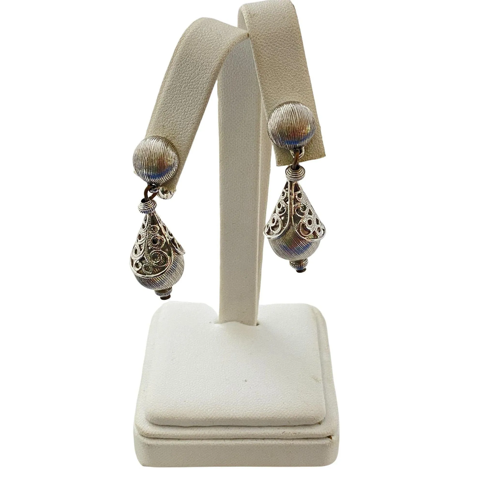 Vintage Monet Bolero Silver Earrings