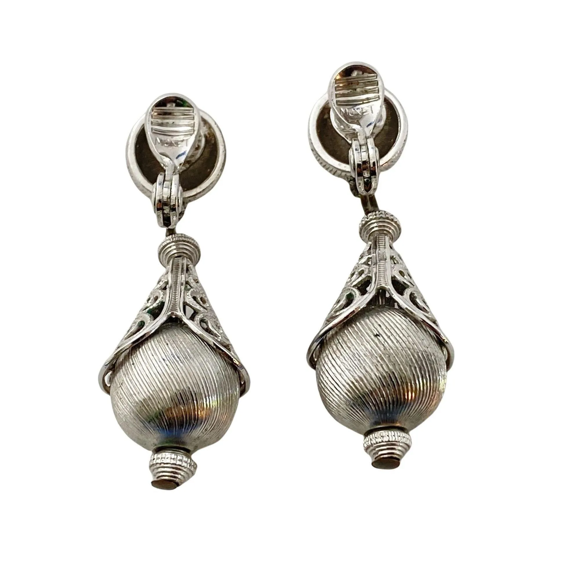 Vintage Monet Bolero Silver Earrings